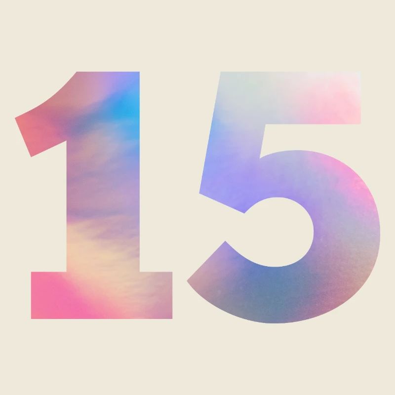 Bunte Zahl 15