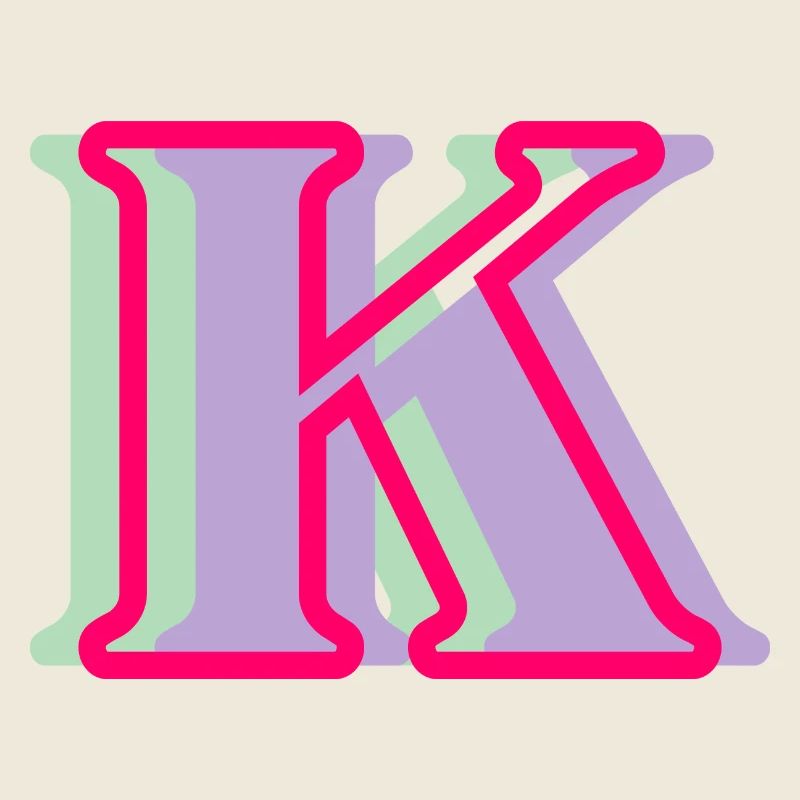Lettre k multicolore