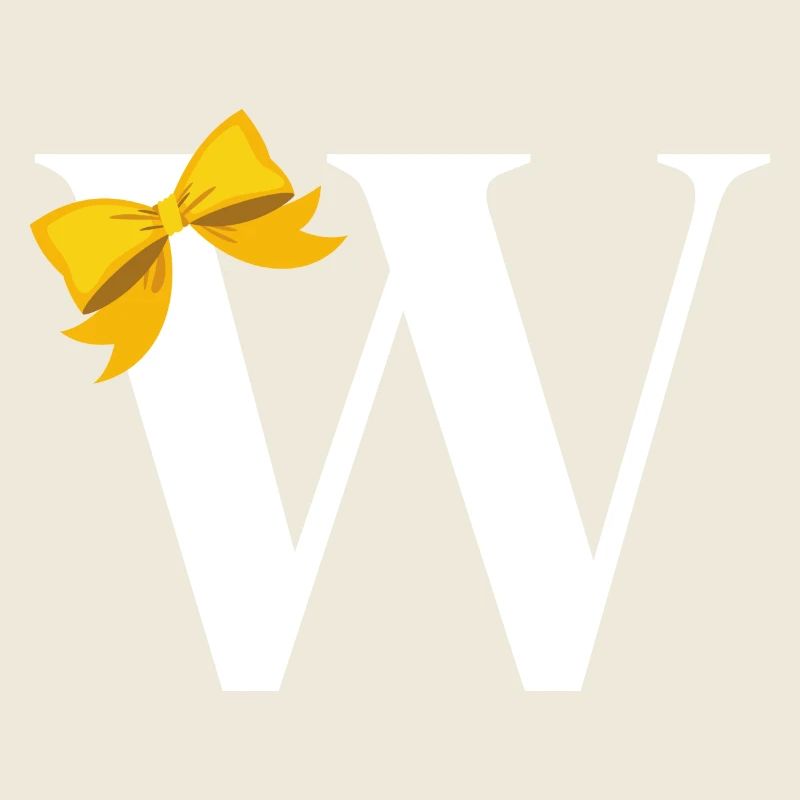 Letter w yellow bow