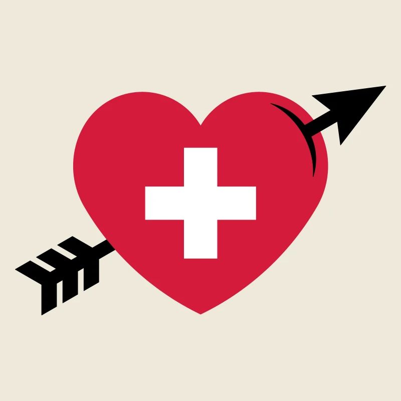 Coeur avec Croix Suisse et Flèche (Suisse / 3C)