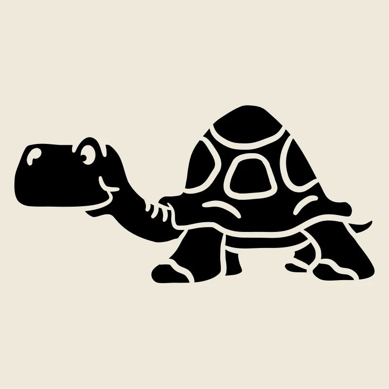 Alte kleine Comic Schildkröte schwarz
