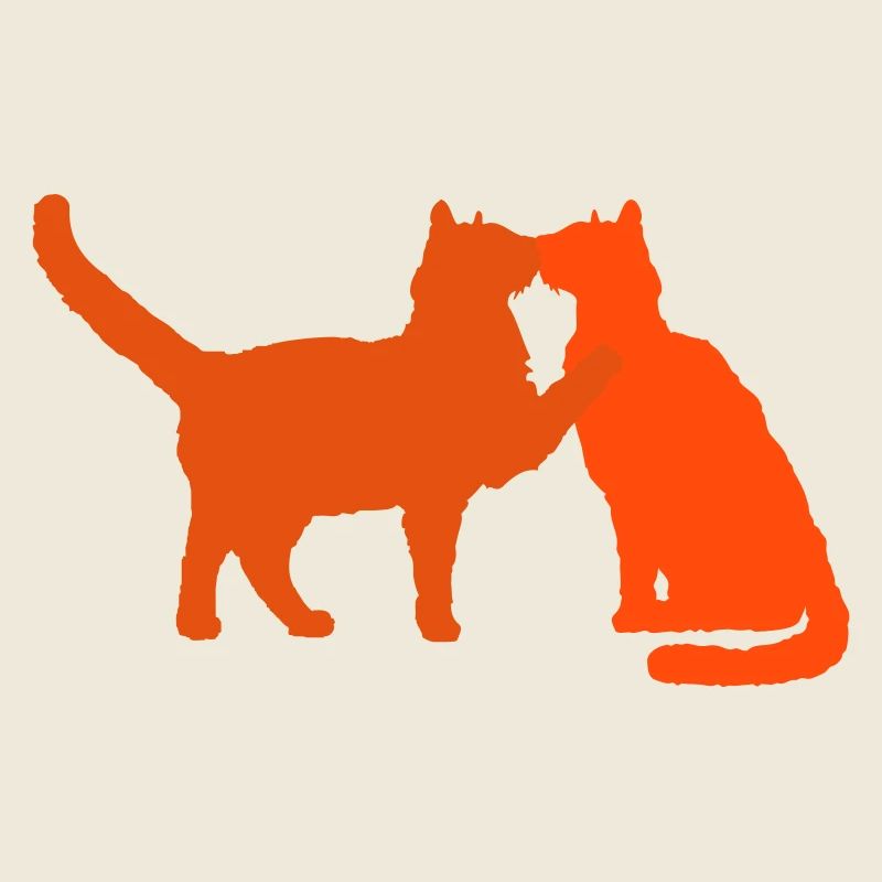 2 chats embrasser couple deux amis couple câlins