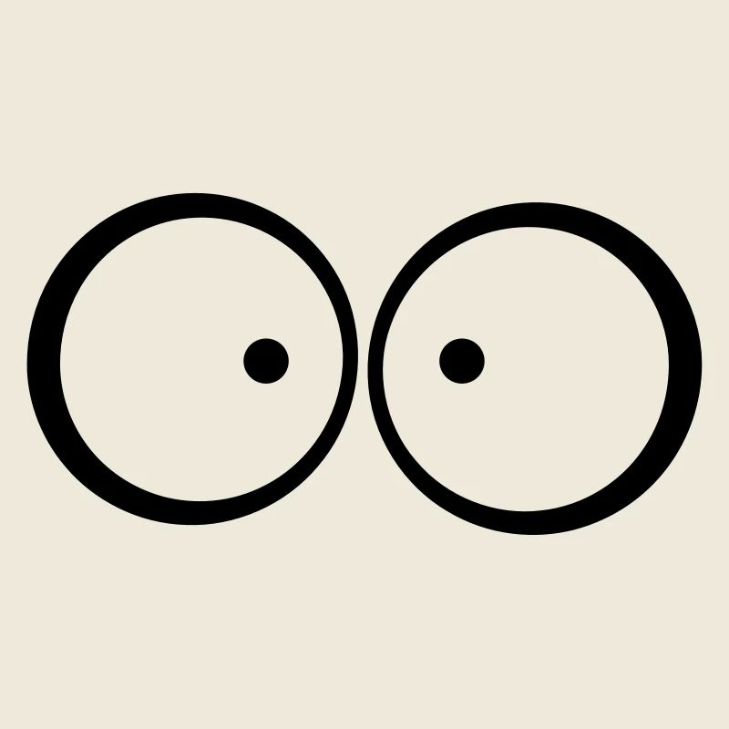 Ängstliche schielende blaue Comic Augen