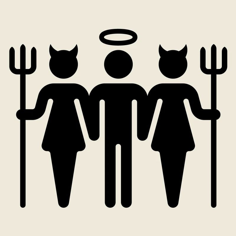 Devil-Cherub-Devil / Teufel-Engel-Teufel (M)