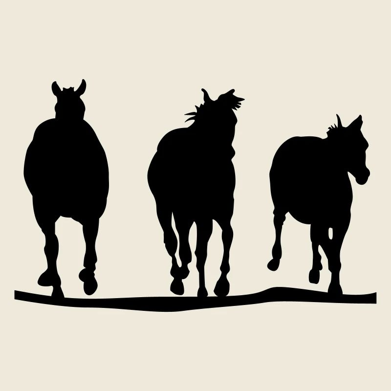 Pferde Herde | Silhouette