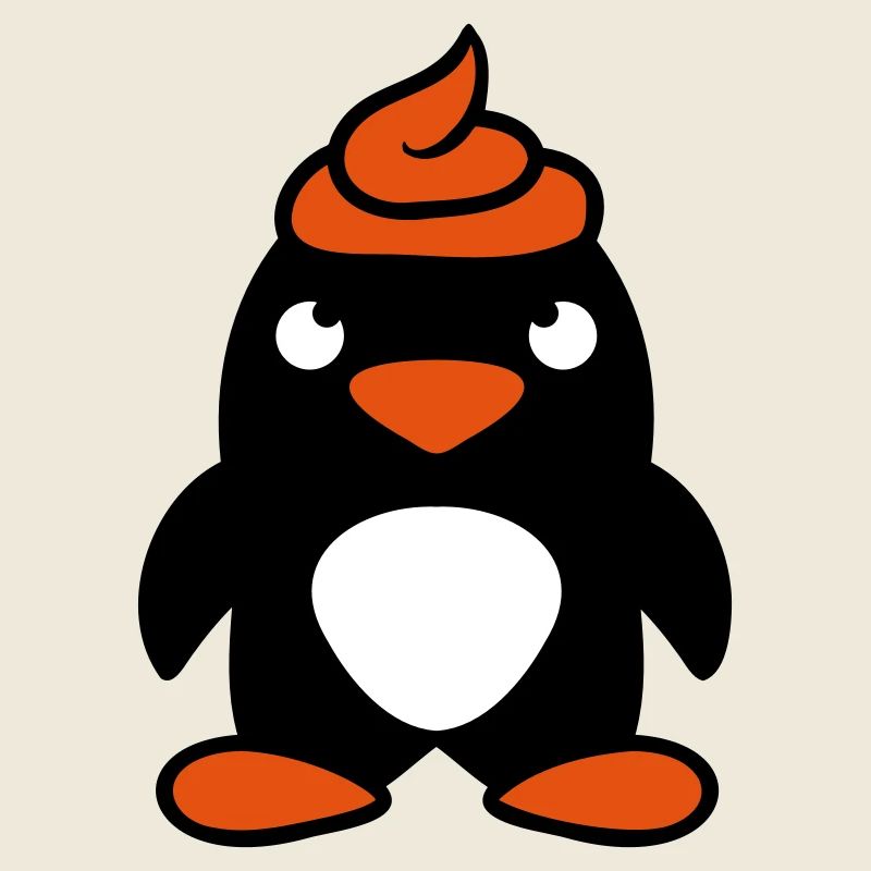 Pinguin Kacke auf Kopf gemacht Lustige Kot Scheiße