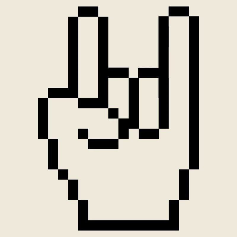 rock pixel hand