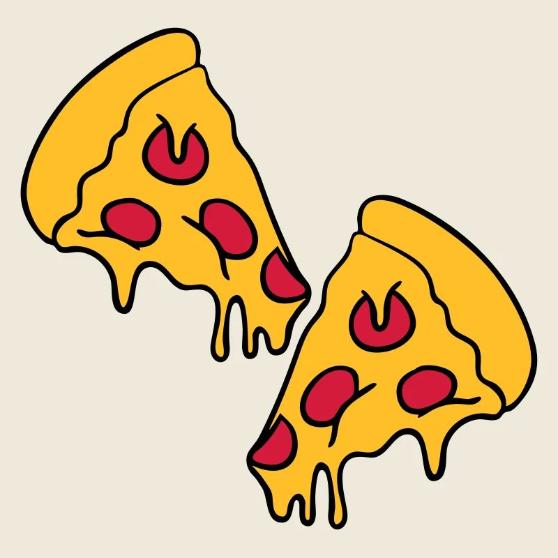 2 pizza dripping cheese salami pieces