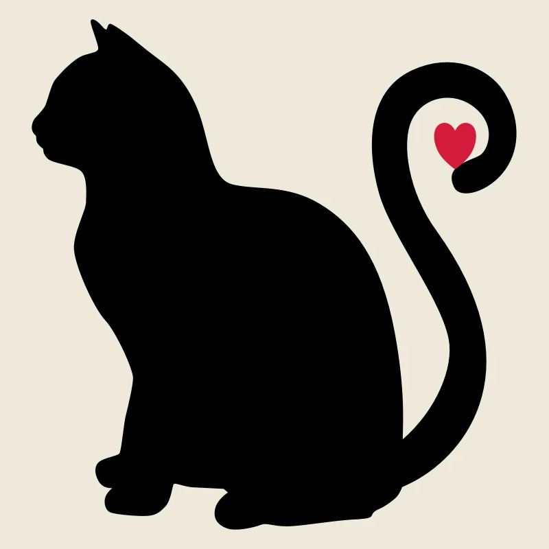 katze schwarz herz