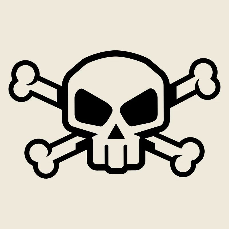 Totenkopf mit Knochen – Comic Skull Design