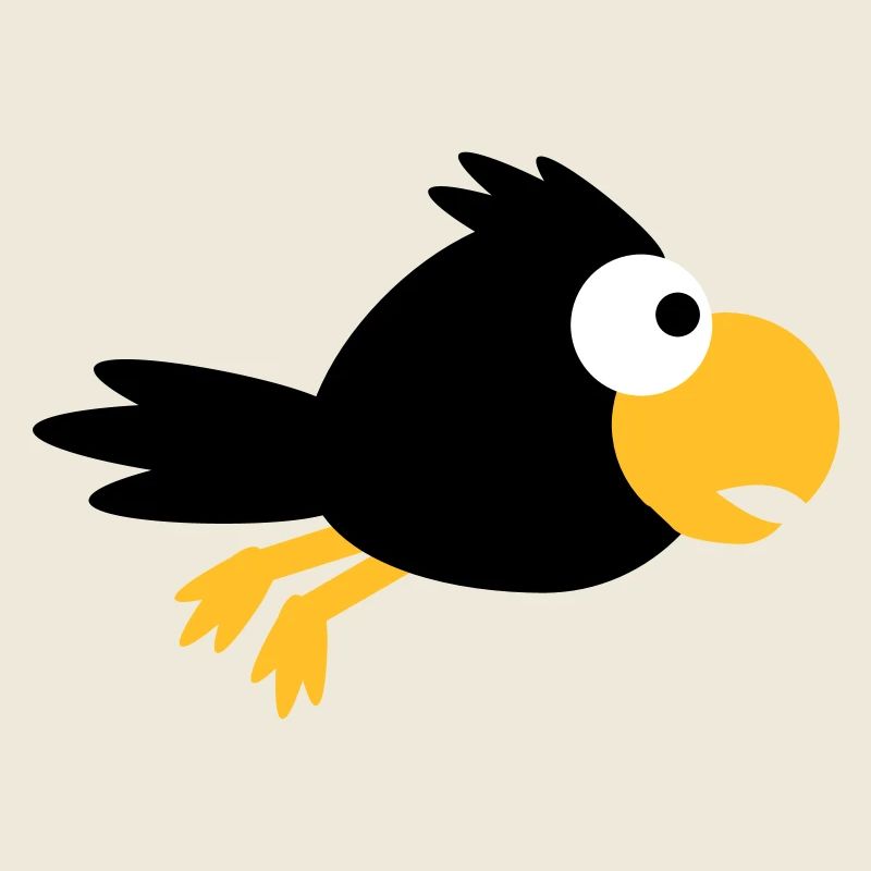 Corbeau Oiseau Voler Rapide Cool Drôle Dessin animé Humour