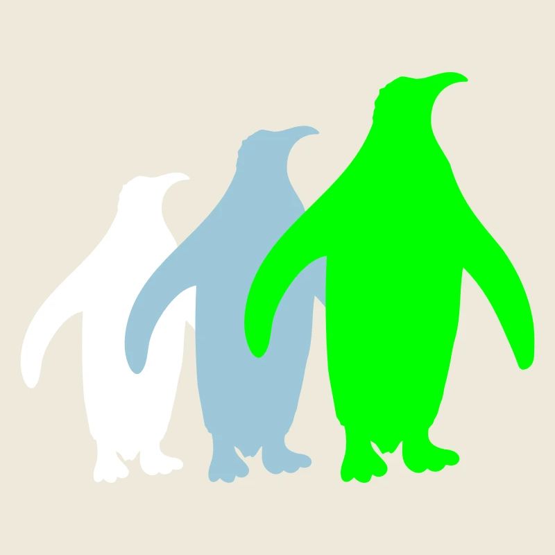 3 Silhouettes de pingouins Trois amis Équipe Rangée