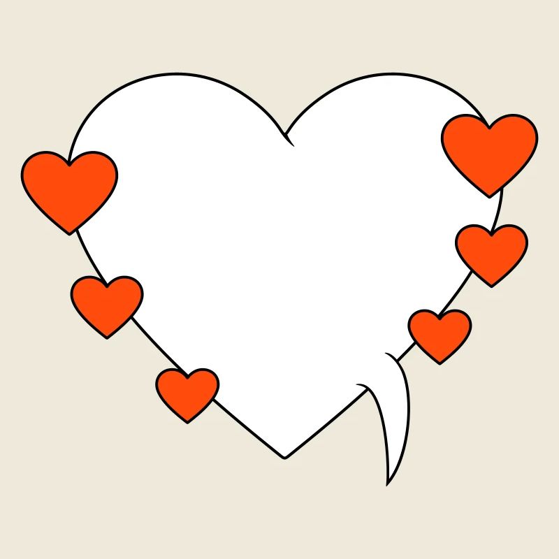 Bulle de dialogue avec des cœurs