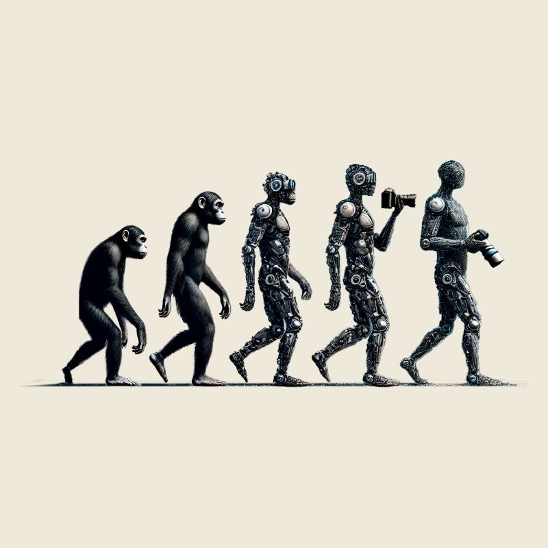 Évolution photographe: du singe au photographe IA