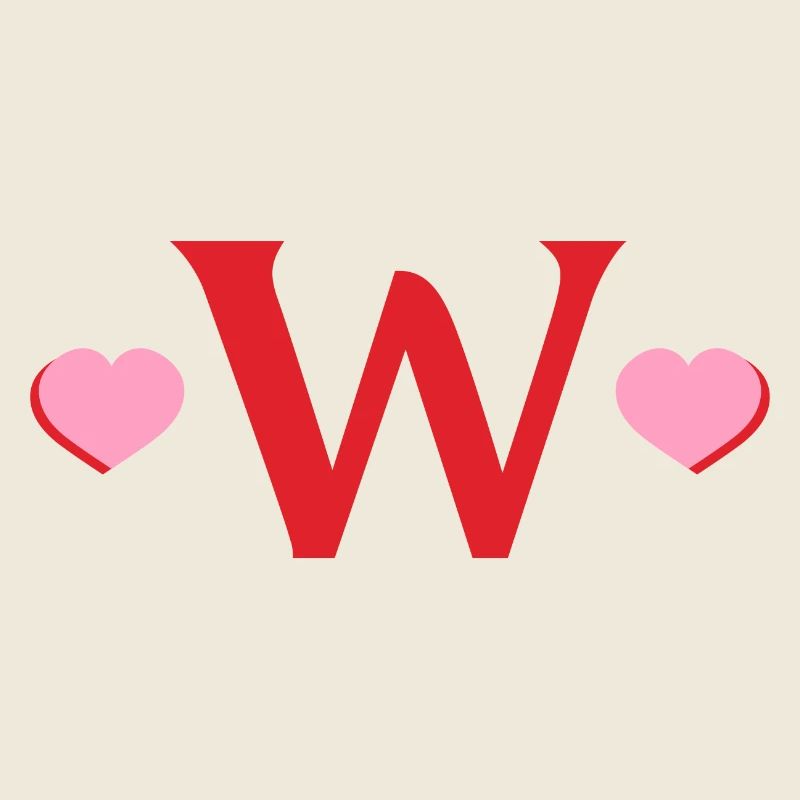 Buchstabe w Rote Herzen