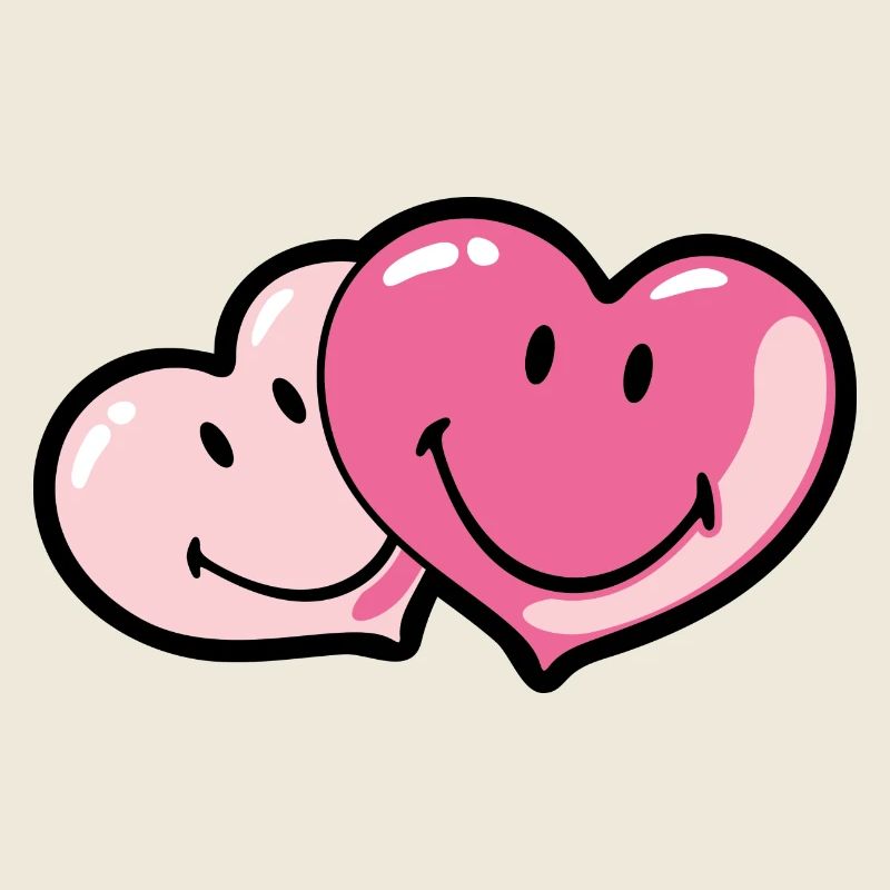 Smiley Two Hearts