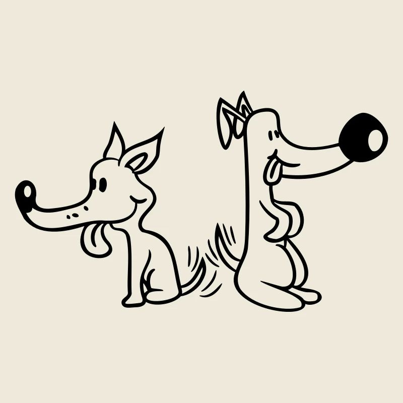 2 Dogs Big Noses Excited Wiggle