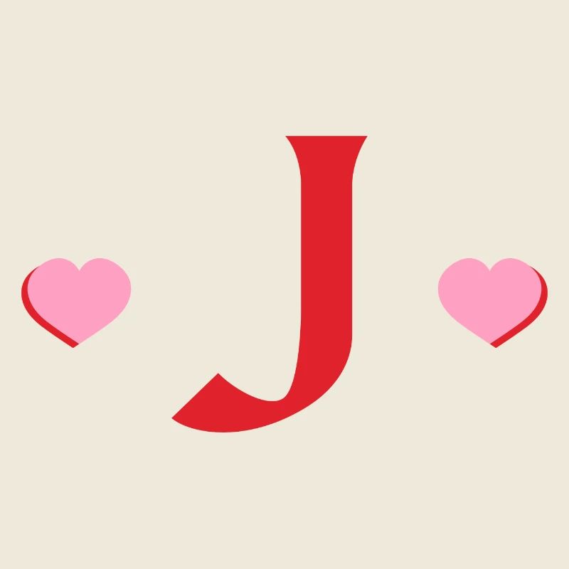 Letter j Red Hearts
