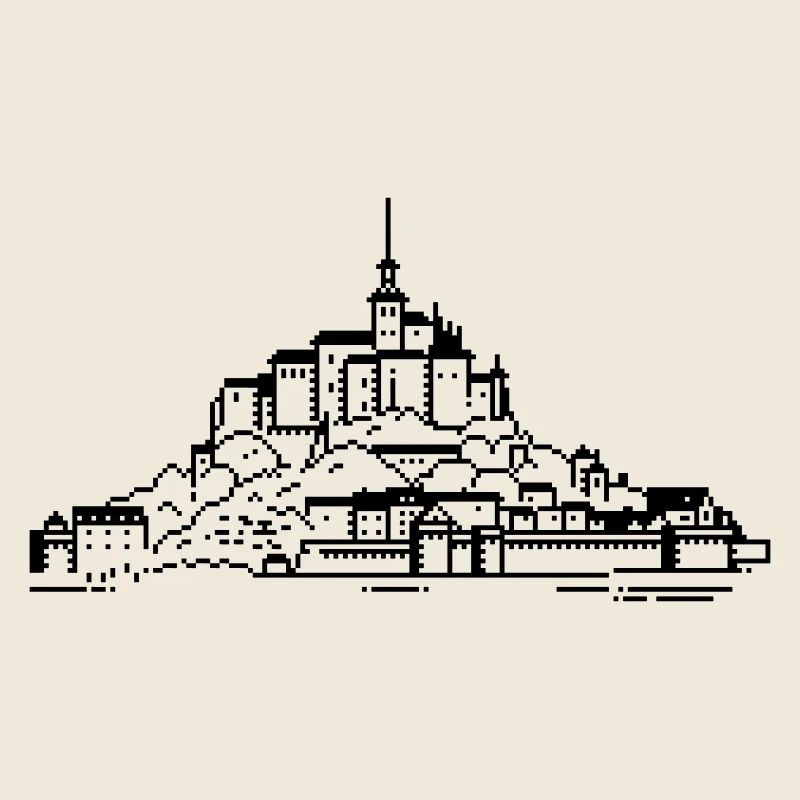 1bit Pixel Mont Saint Michel