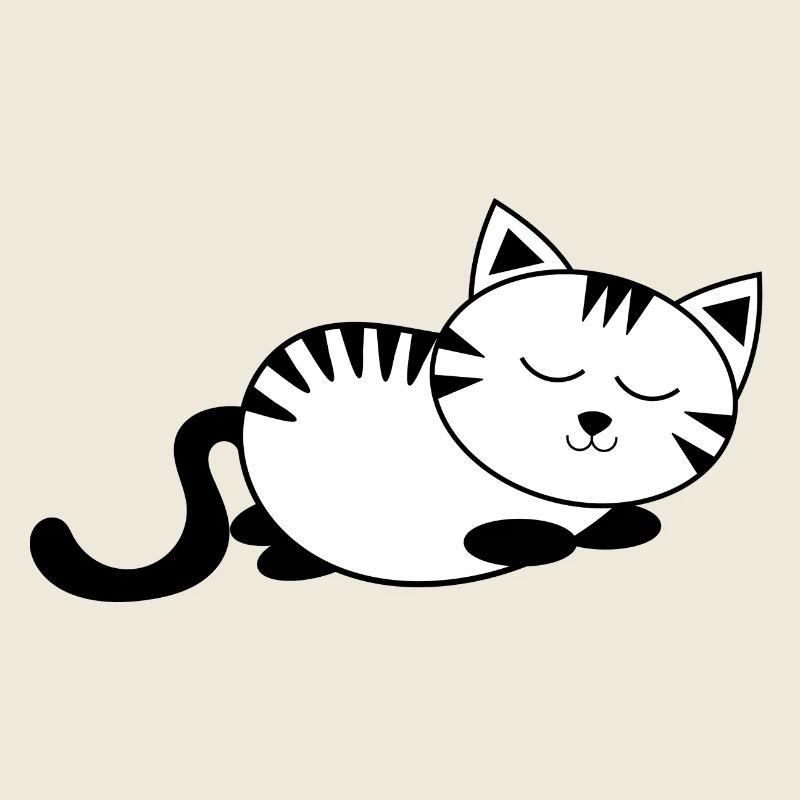 schlafende Katze kawaii Katze Katzenshirt Geschenk