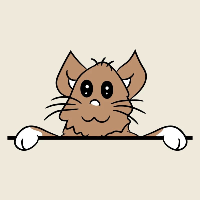 Jolie petite chatte jetant un coup d’œil caché derrière le mur