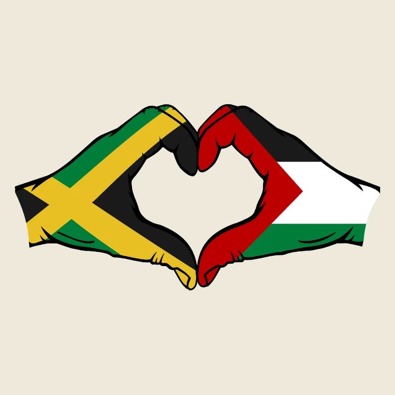 Jamaica Palestine Hands Heart Shape