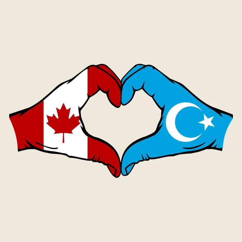 Canada Uyghur Flag Heart Shape