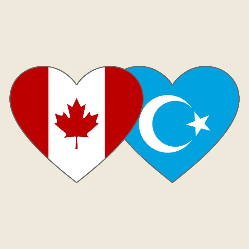 Kanada Uiguren Flagge Herz