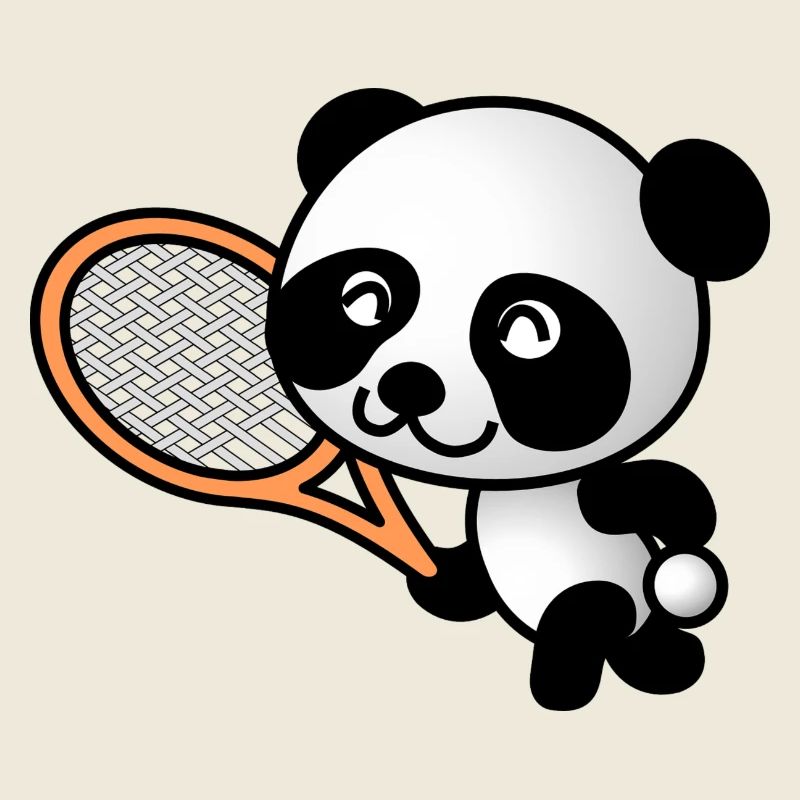 Süßer Panda mit Tennisschläger
