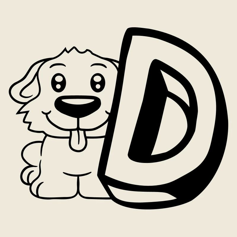 Chien D Lettre Chien Assis Petit Chien Mignon