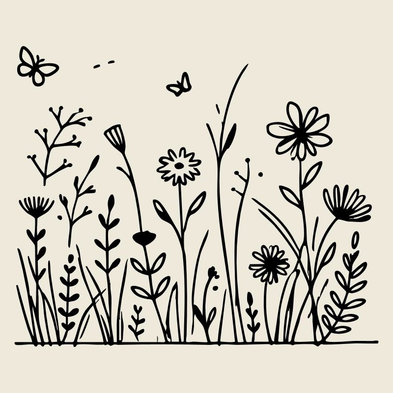 Blumenwiese mit Schmetterling