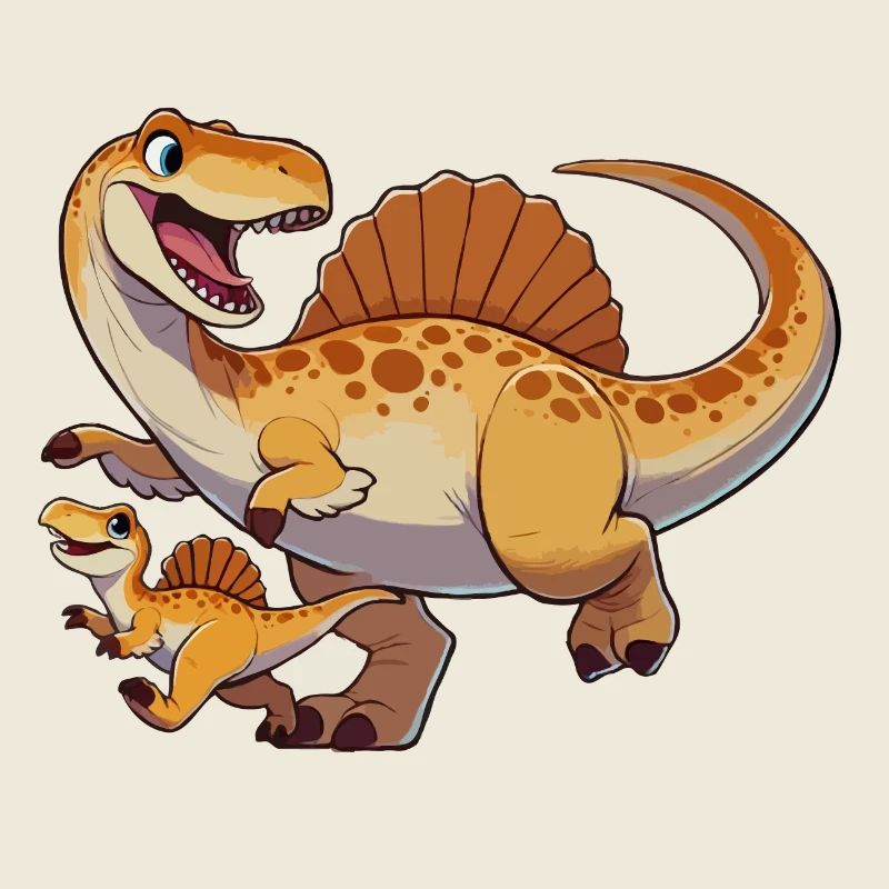 Spinosaurus Mutter und Kind