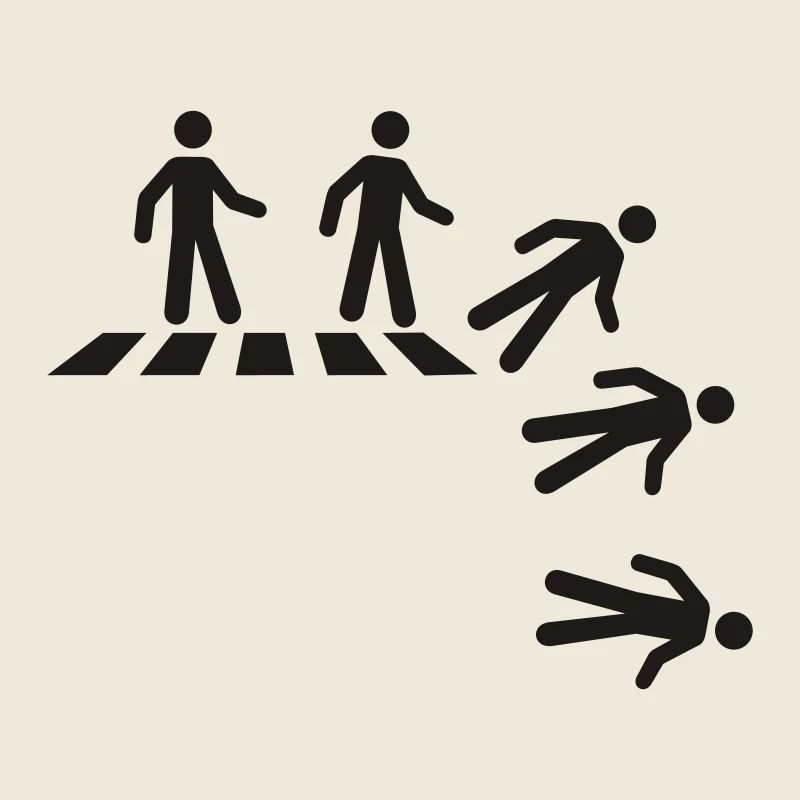 Stick figure at the zebra crossing