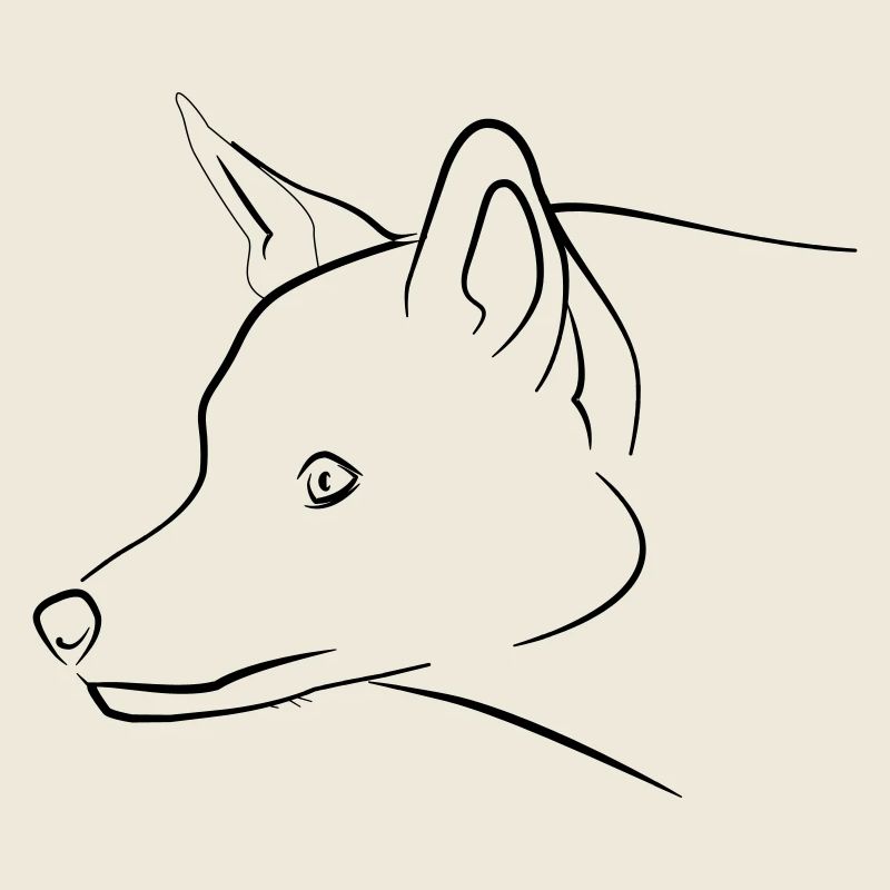 Fuchs Grafik schwarz