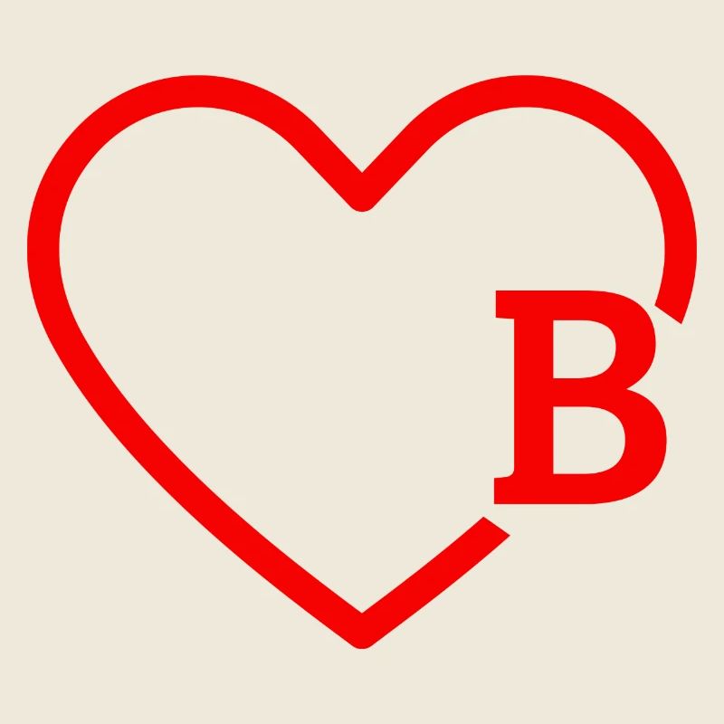 Letter B Red Heart