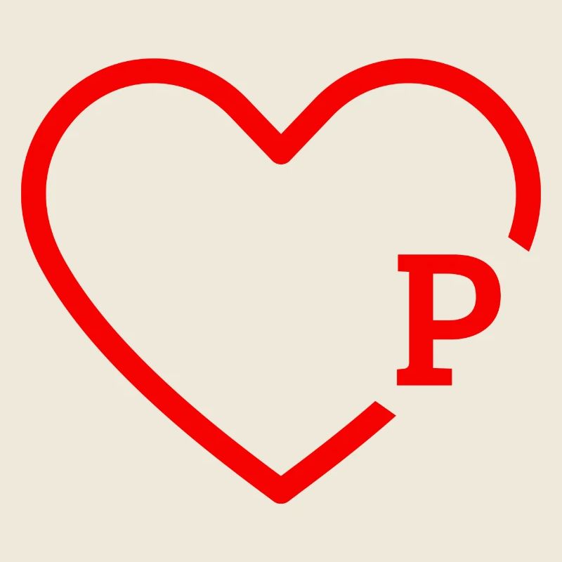 letter p red heart
