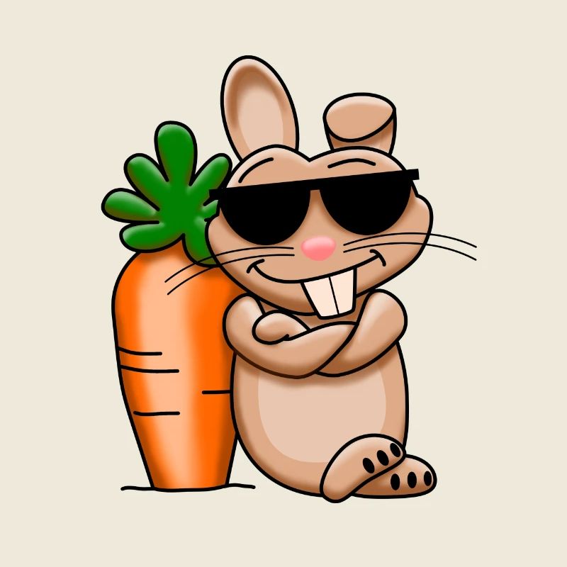 Lapin cool avec carotte géant