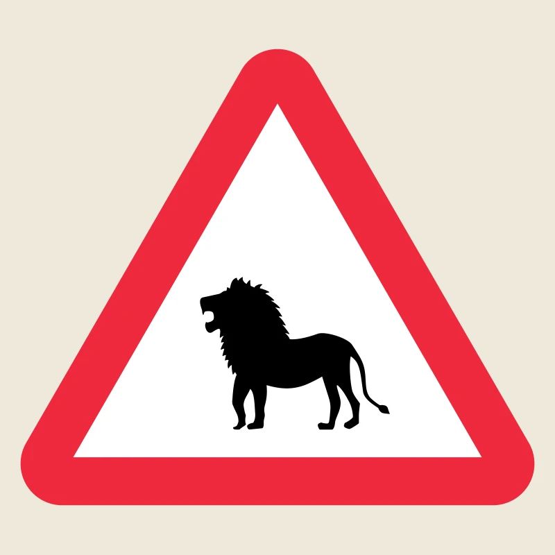 Caution Lion Warning