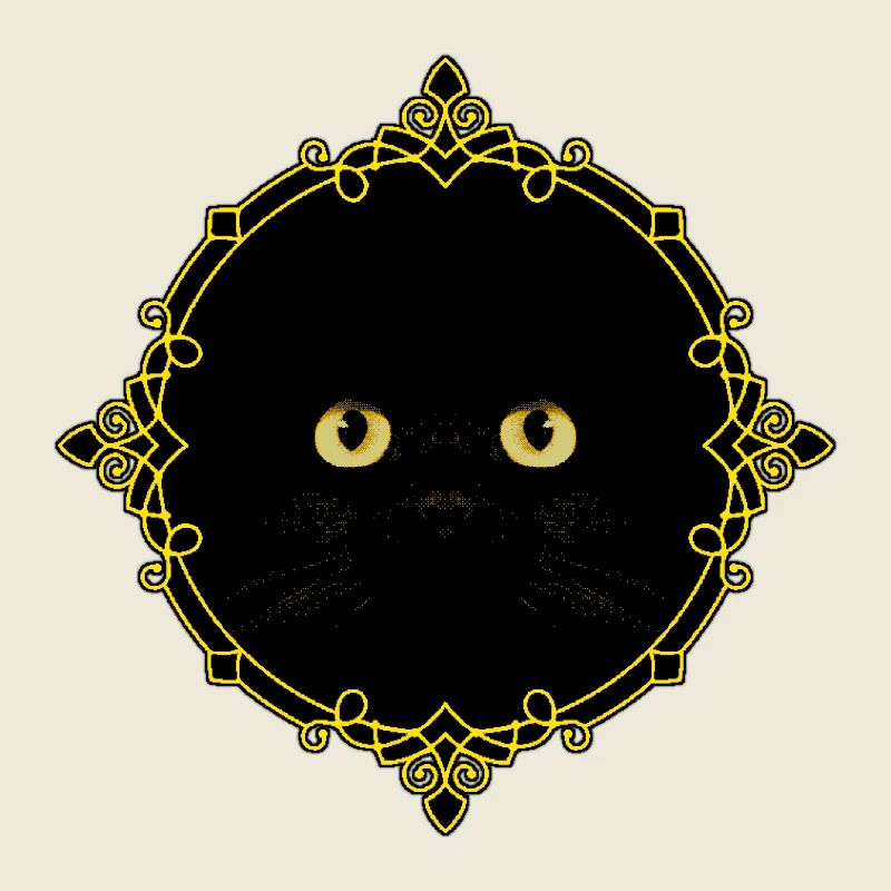 Schwarze Katze Abzeichen - Pixel Art