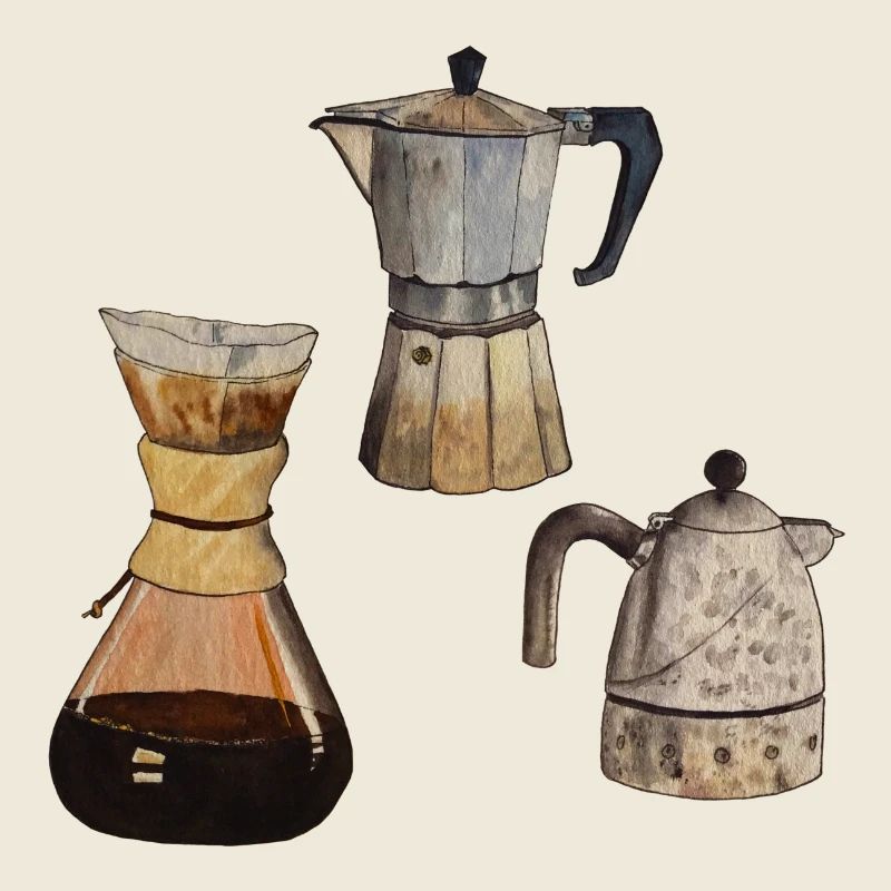 3x Kaffekannen Kaffee Elexier des Lebens