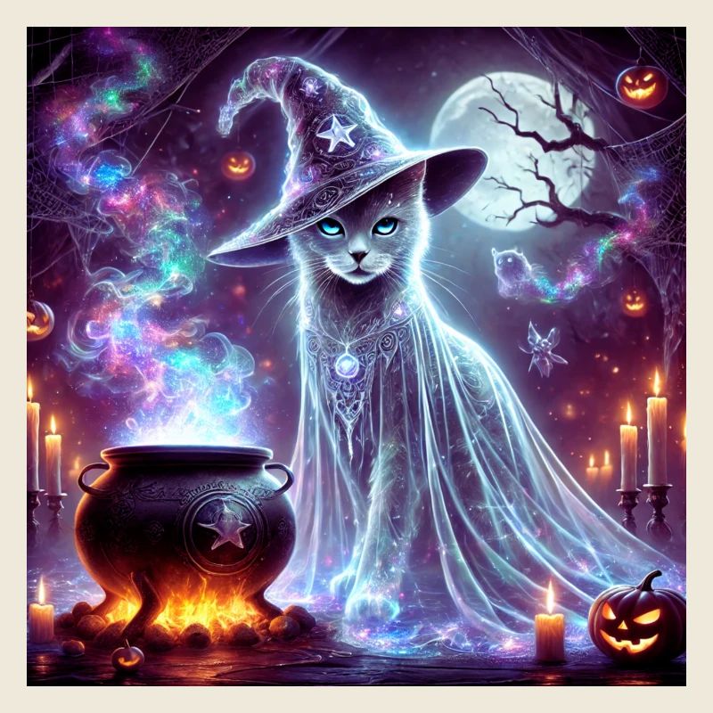 Mysterious Wizard Ghost Cat