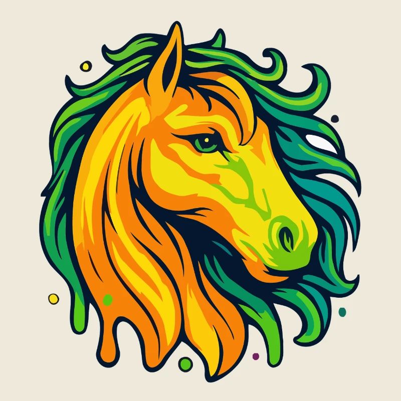 Tête de cheval néon