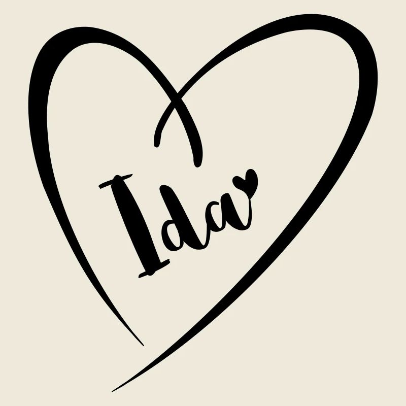 Ida surname first name in heart frame