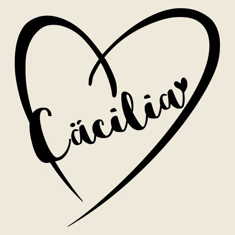 Cäcilia Nom Prénom dans le cadre du coeur