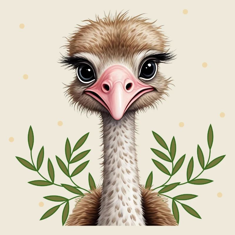 Cute ostrich
