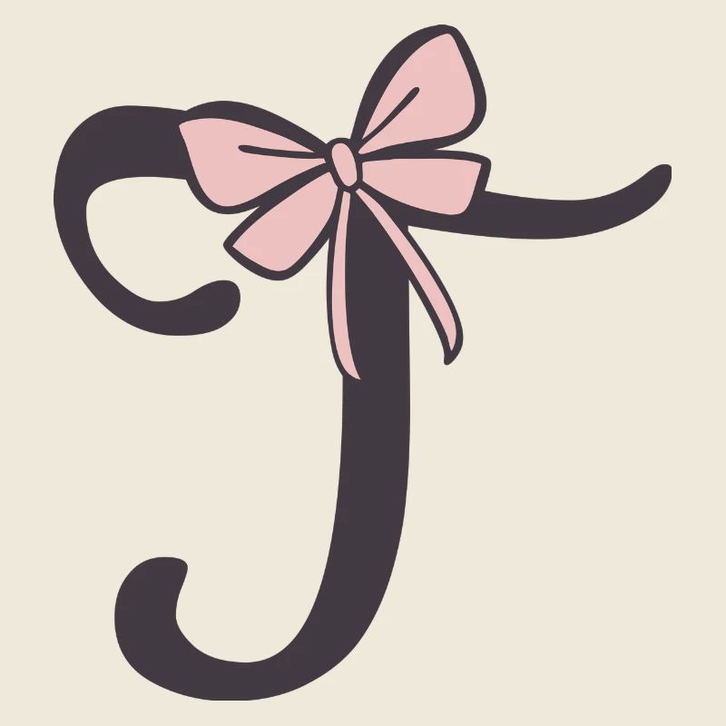 Initial Letter T Ribbon
