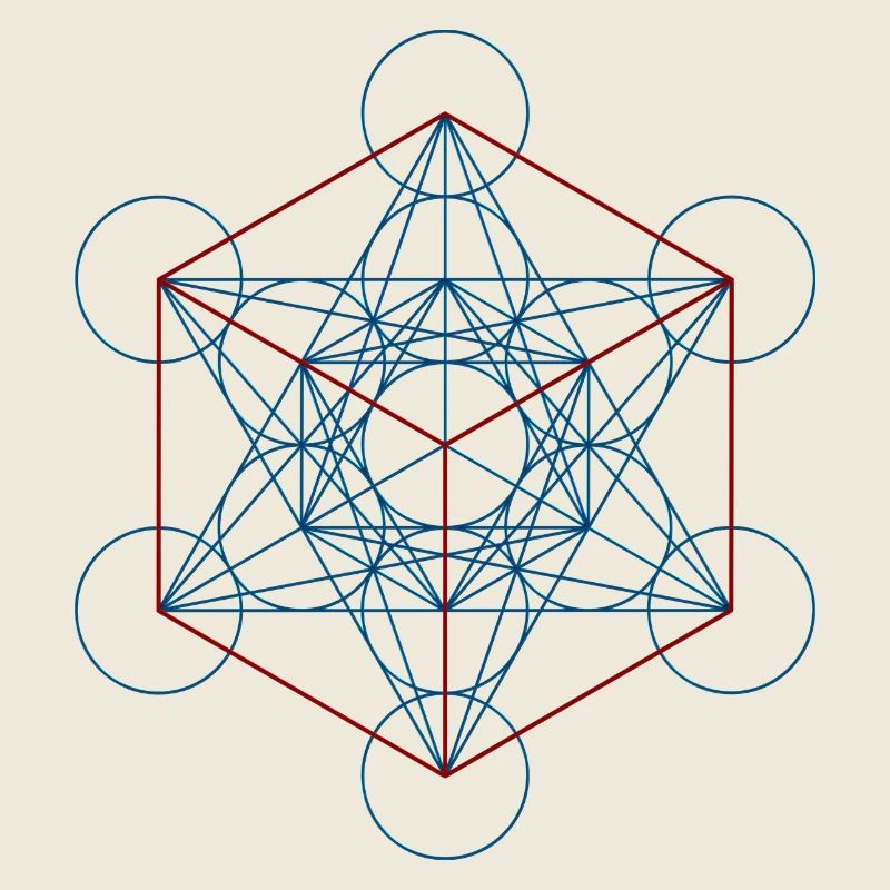 Metatron's Cube - blue red