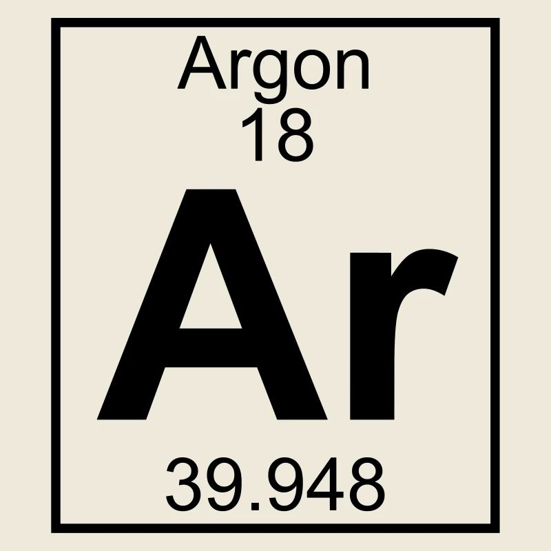 Periodic table element 18 - Ar (argon) - BIG