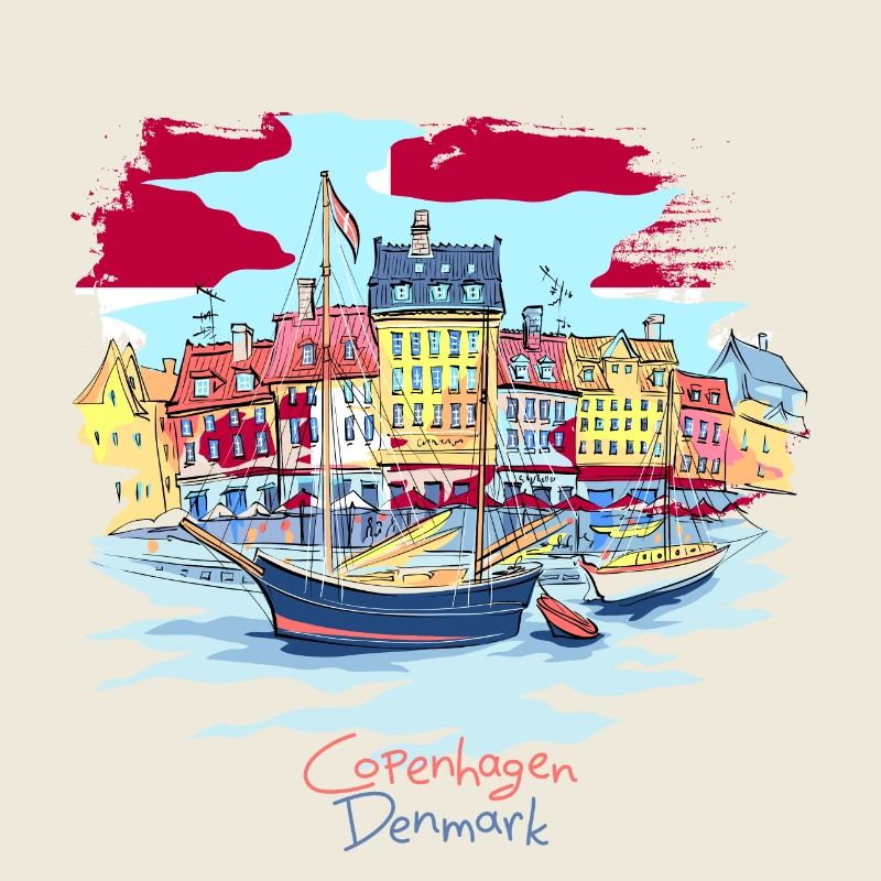 Denmark Copenhagen Danish Danmark Tshirt