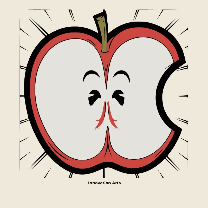 Smiling Apple Cartoon